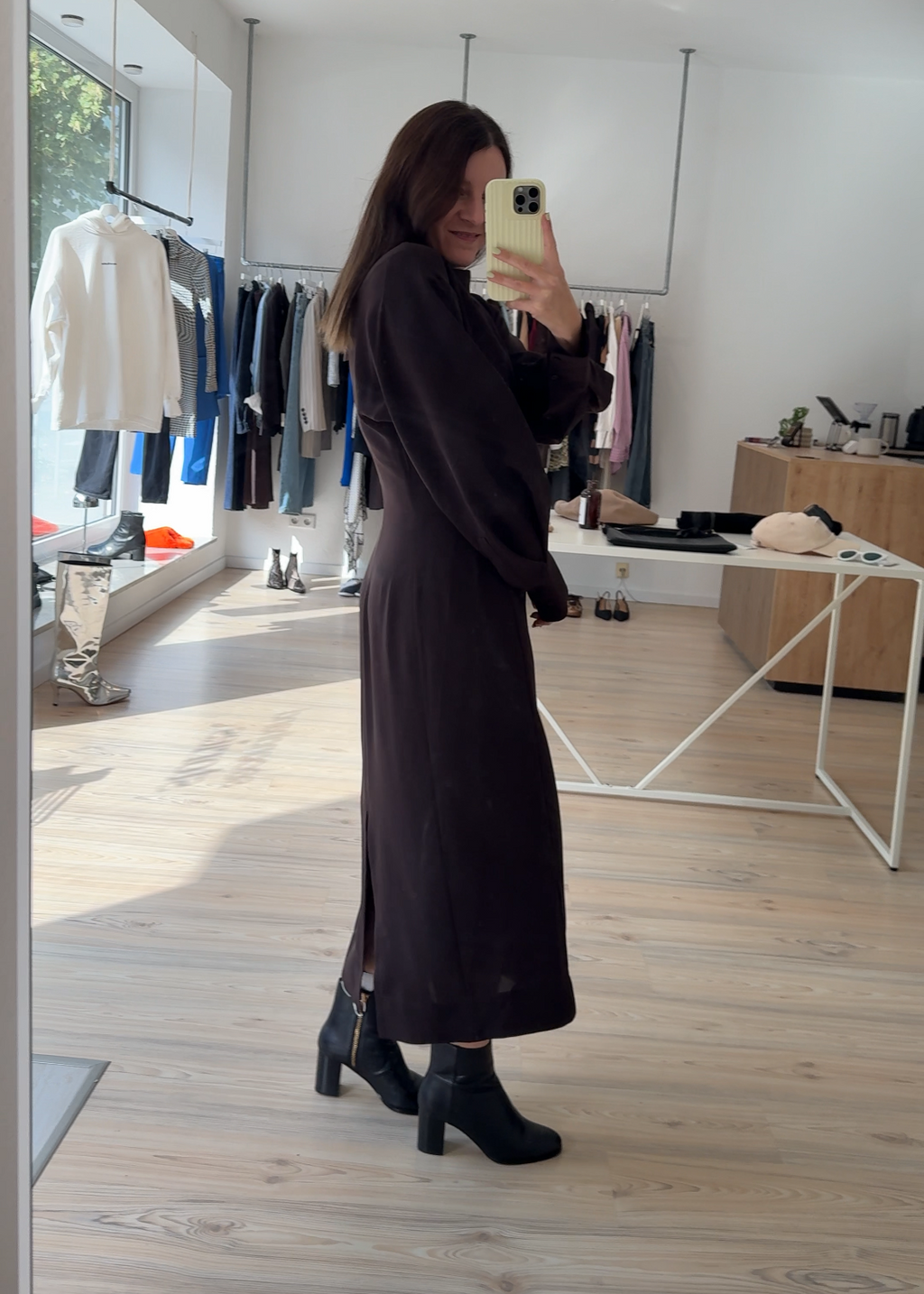 COS Maxi Kleid dunkelbraun
